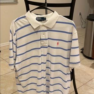 Men’s XL polo by Ralph Lauren white and blue